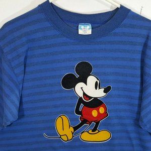 Vtg Mickey Mouse Disney USA 70s 80s L Blue Ringer